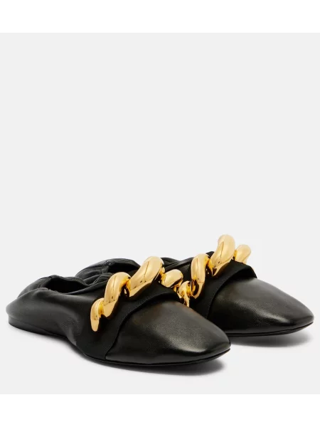 Usnjene balerinke Alaia črna