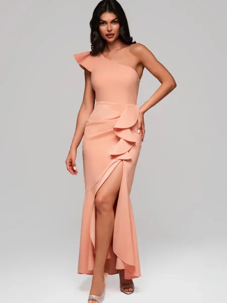 Костюм вечерна рокля Edoti оранжево