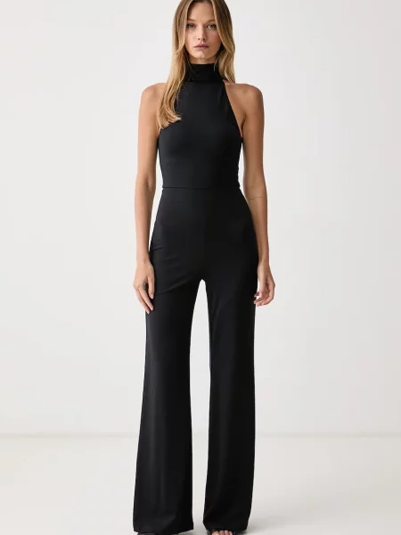 Le Privé salopetă pentru femei cu vâscoză MAELLE JUMPSUIT NOIR negru