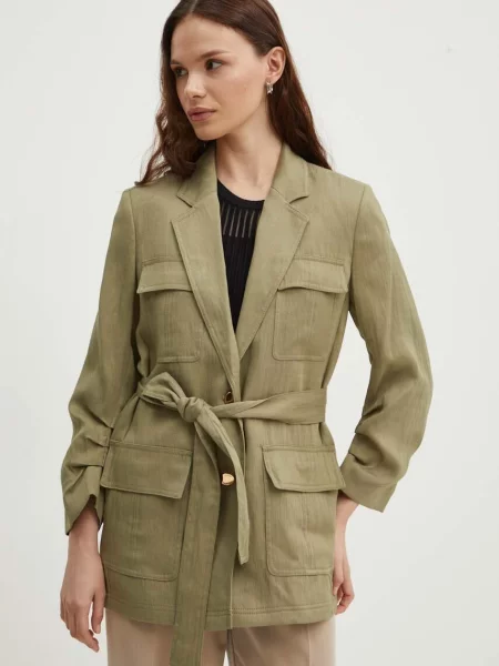 Сако Dkny с едно копче с изчистен дизайн бежово