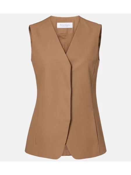 Top Max Mara z twillu brązowy