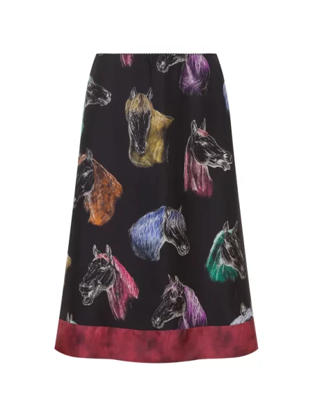 Fustă midi Moschino cu imagine negru