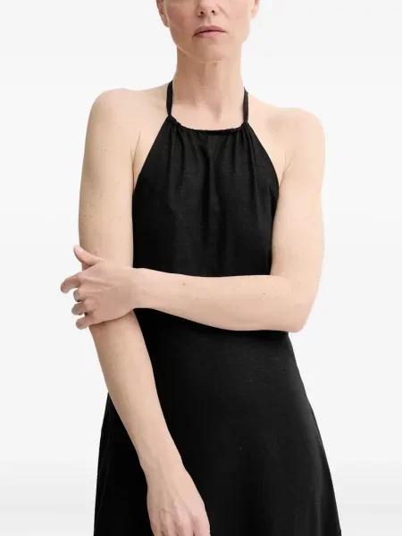 Rochie midi Gestuz până la genunchi cu gât halter de costum negru