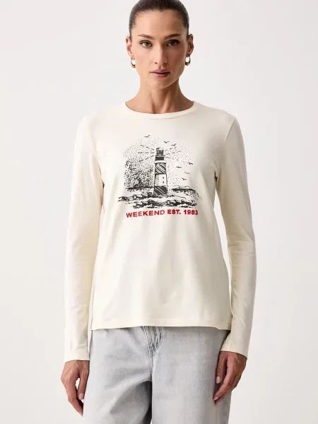 Tricou cu mânecă lungă Weekend Max Mara bej