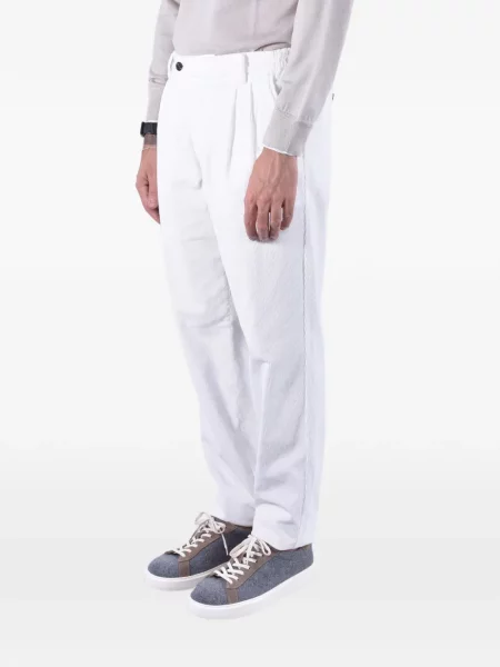 Pantaloni Eleventy de catifea cord alb