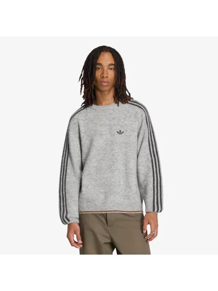 Pulover adidas Fluffy Knit Crew Sweatshirt Medium Grey Heather M gri
