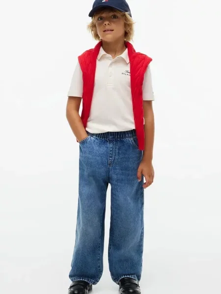 Tommy Hilfiger домашна тениска с яка за деца от бяло
