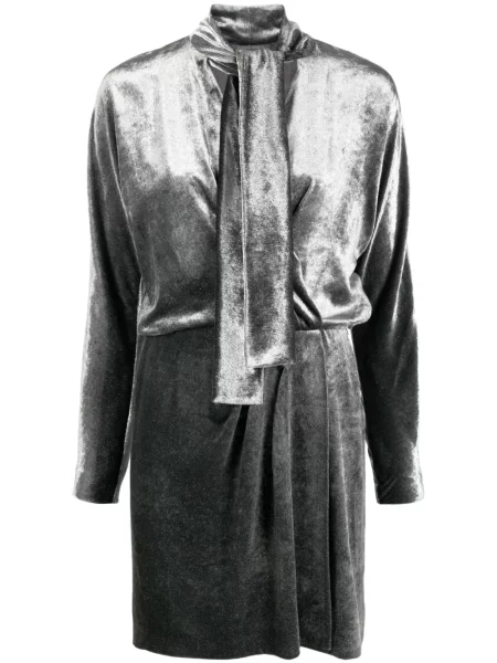 Rochie Alberta Ferretti de catifea cu decolteu în V gri