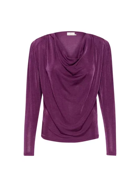 Bluzka Kaffe z dżerseju elegancka fioletowa