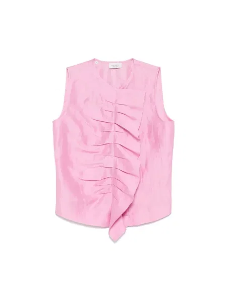 Top Mazzarelli z falbankami różowy