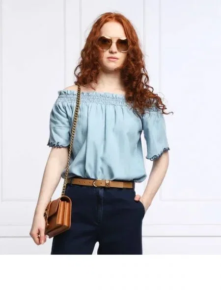 Pinko hanorac INTUITIVA | Relaxed fit | denim albastru