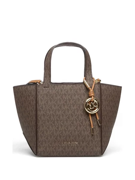 Geantă shopper Michael Kors cu autograf maro