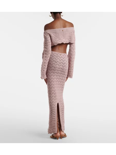 Fusta maxi Bananhot tricotate roz