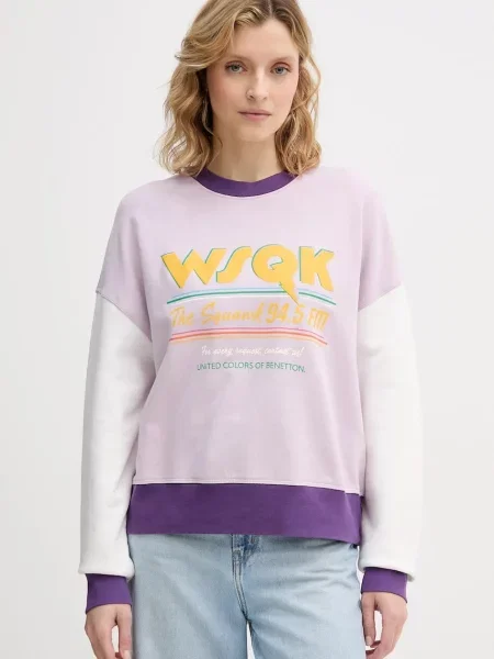 Дитяча кофта United Colors of Benetton x Stranger Things візерунок фіолетовий