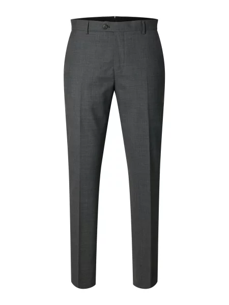 SELECTED Pantaloni cu dungă SLH-THEO închis gri