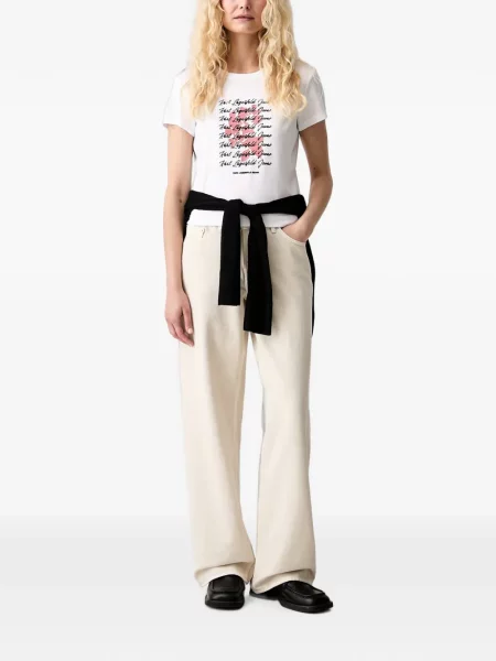 Tricou Karl Lagerfeld Jeans cu imagine alb