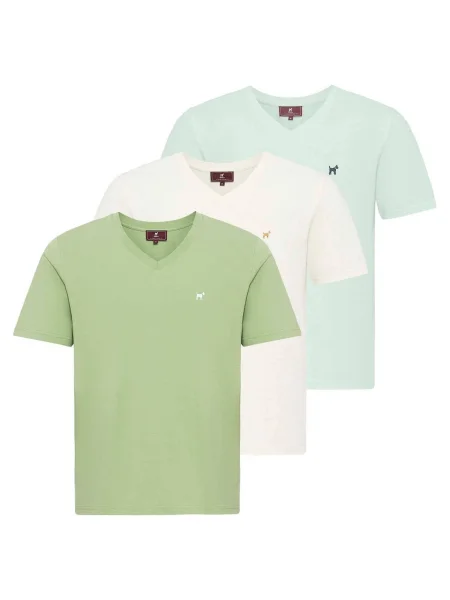 Williot Tričko azurová modrá / pastelově zelená bílá