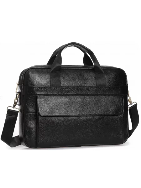 Кожаная сумка для ноутбука Royalbag черная