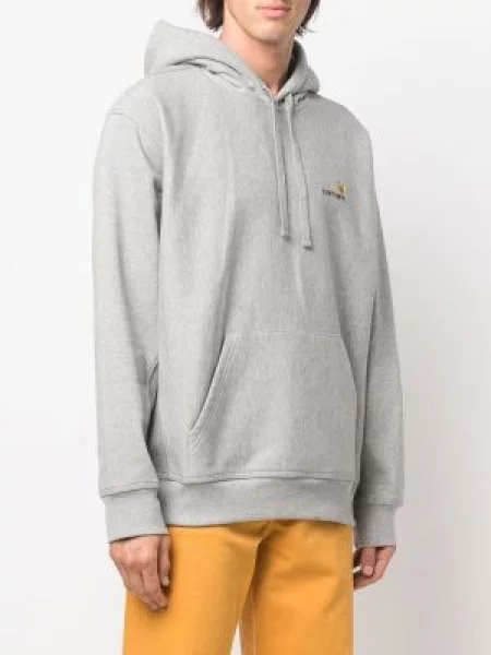 Mikina s kapucí Carhartt Wip s výšivkou šedá