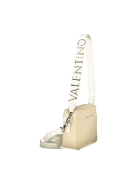 Lniana torebka Valentino Bags beżowa