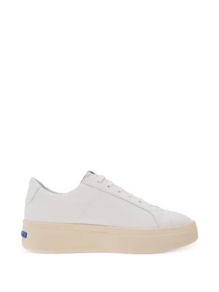 Bőr platform talpú sneaker Geox fehér