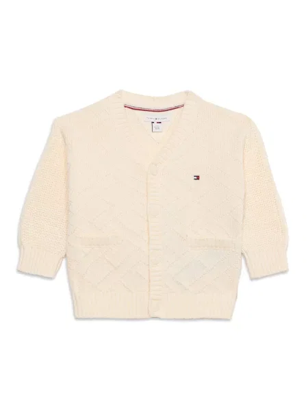 TOMMY HILFIGER Πλεκτή ζακέτα κρεμ