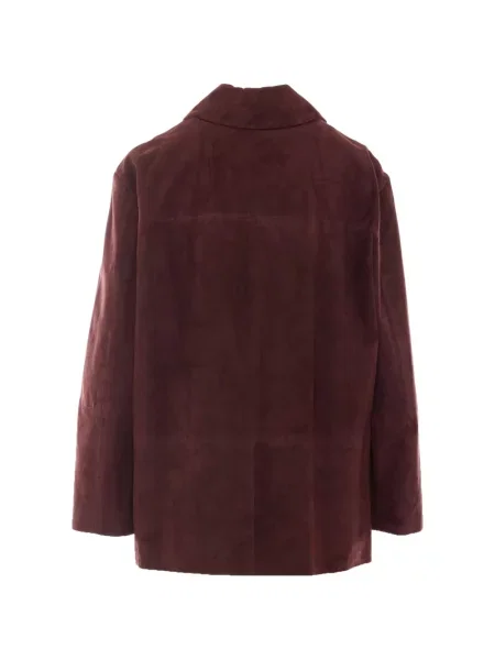 Geacă 's Max Mara din piele de căprioară roșu