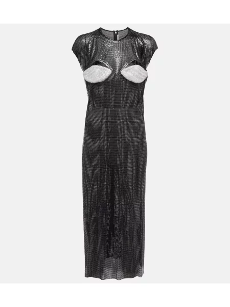 Sukienka midi Christopher Kane z kryształkami do kolan garniturowa czarna