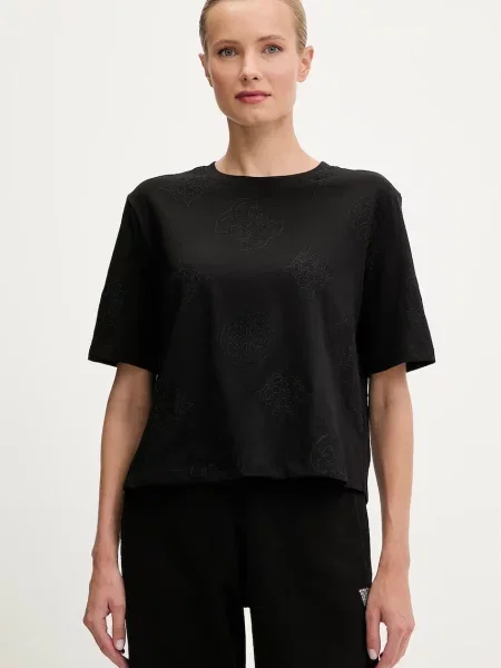 Majica Guess PEONY za žene crna