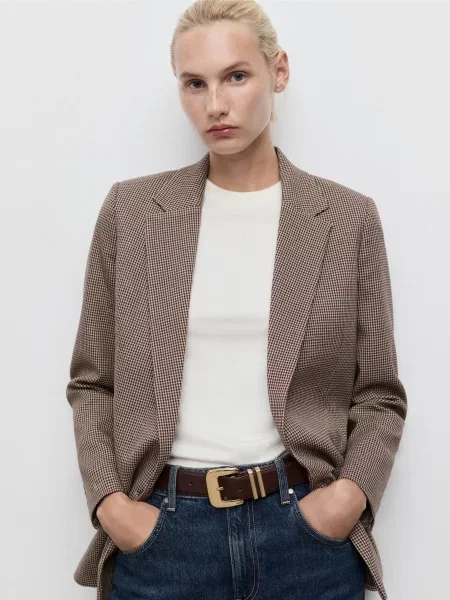 Піджак MANGO поліестер/віскоза бордовий