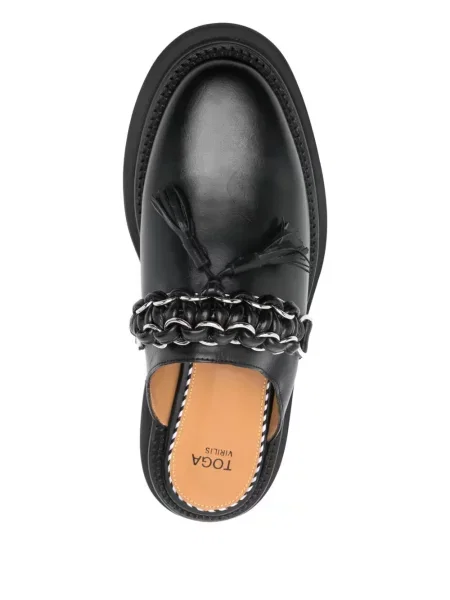 Papuci tip mules Toga Virilis din piele negru