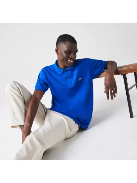 Поло Lacoste голубое