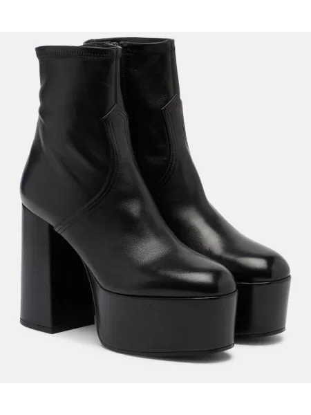 Cizme scurte Valentino Garavani din piele cu platformă negru