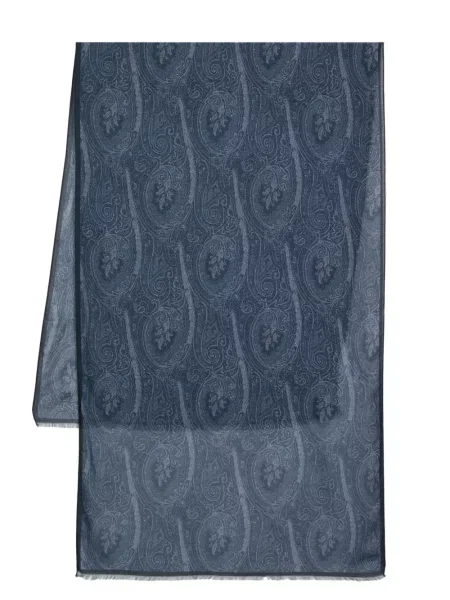 Fular Etro cu imagine cu model paisley albastru