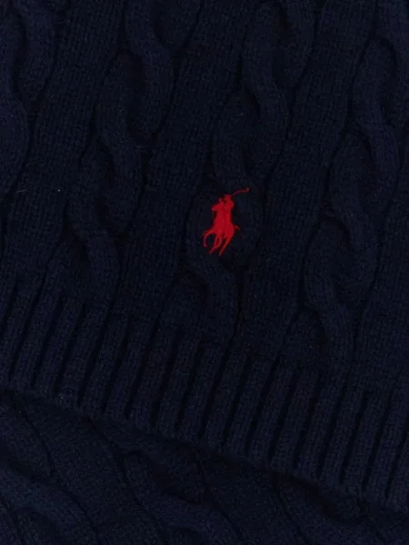 Fular Polo Ralph Lauren tricotate cu broderie roșu