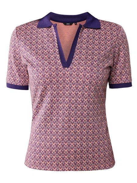 MEXX Tricou mov închis / portocaliu somon / murdar alb