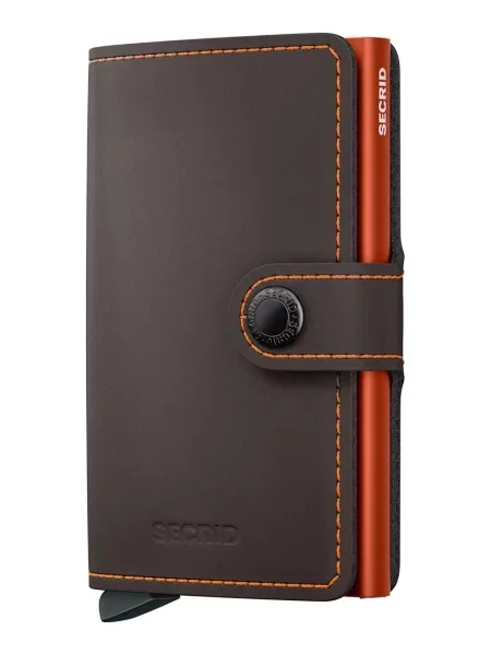 Kožni novčanik Secrid smeđa MM-Truffle & Orange narančasta