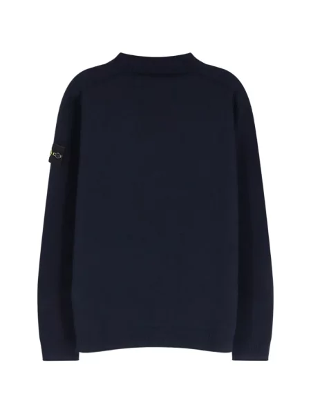 Lung pulover Stone Island cu strasuri albastru