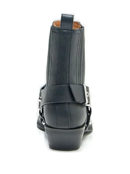 Botine Ganni cu cataramă cowboy negru