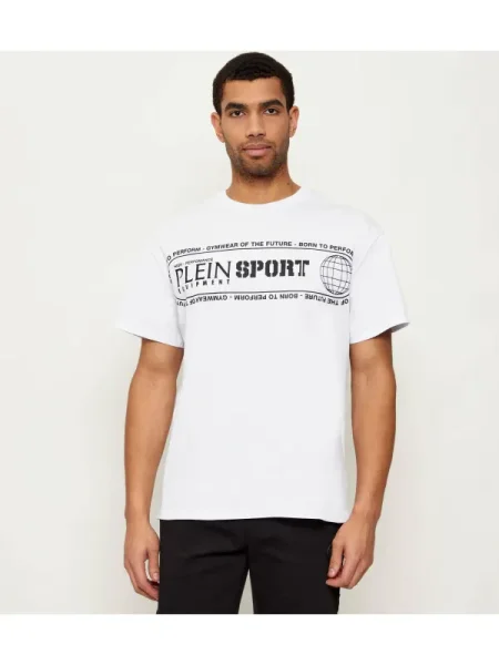 Plein Sport Tricou Logo Lettering alb