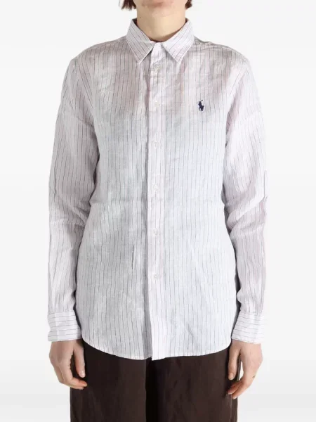 Pikowany koszula-marynarka Polo Ralph Lauren w paski biały