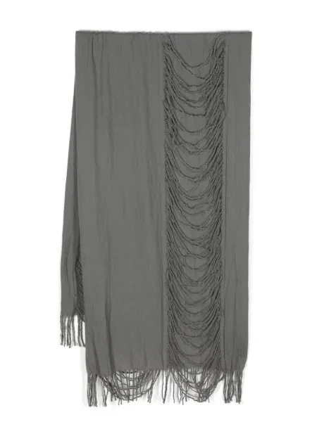 Fular Yohji Yamamoto de lână zdrențuiți gri