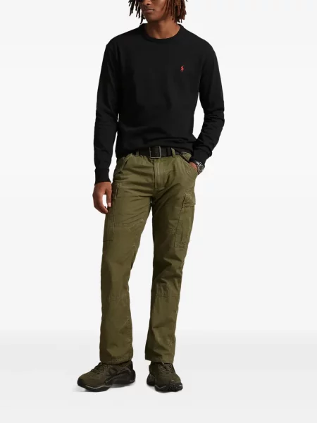 Długa koszulka Polo Ralph Lauren bez rękawów skórzana niebieska