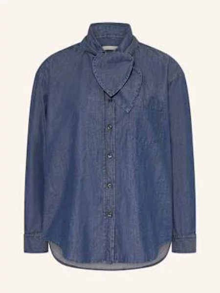 Lilienfels Bluzka Z Kołnierzykiem W Stylu Jeansowym blau niebieska