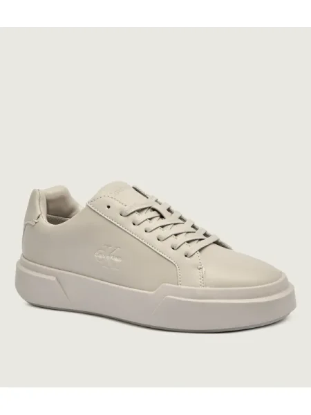 Calvin Klein Sneakers Chunky Cupsole Laceup Lth Wn Écru gri