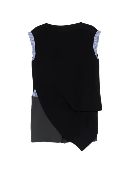 Rochie mini Sacai asimetrică de costum mini albastru