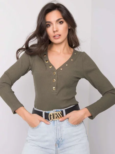 Bluzka Och Bella khaki