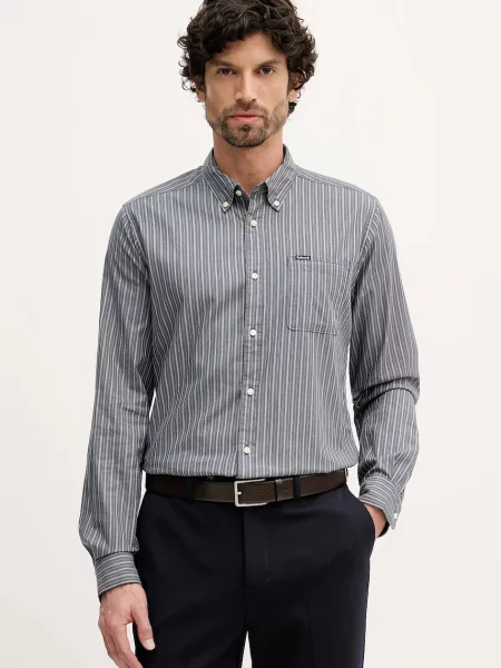 Barbour cămașă Longfield bleumarin cu guler button-down regular