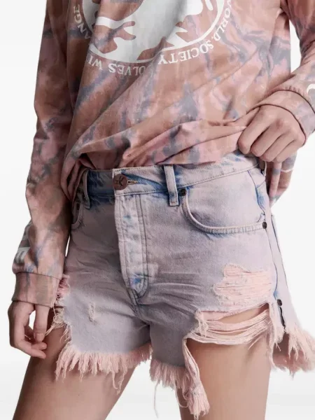 Pantaloni scurți din denim One Teaspoon roz