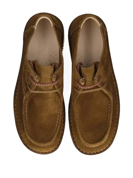 Pantofi loafer Astorflex cu șireturi din dantelă maro